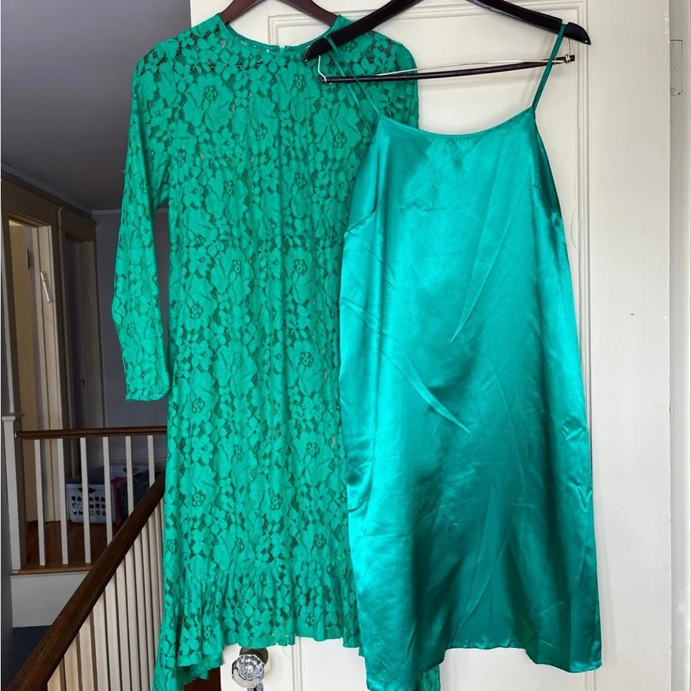 ASOS Green Lace Maternity Swing Dress - Picture 2 of 8